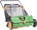 Push-type lawn sweeper, with a sweeping width of 26 inches and a dust collection bag capacity of 3.6 gallons.