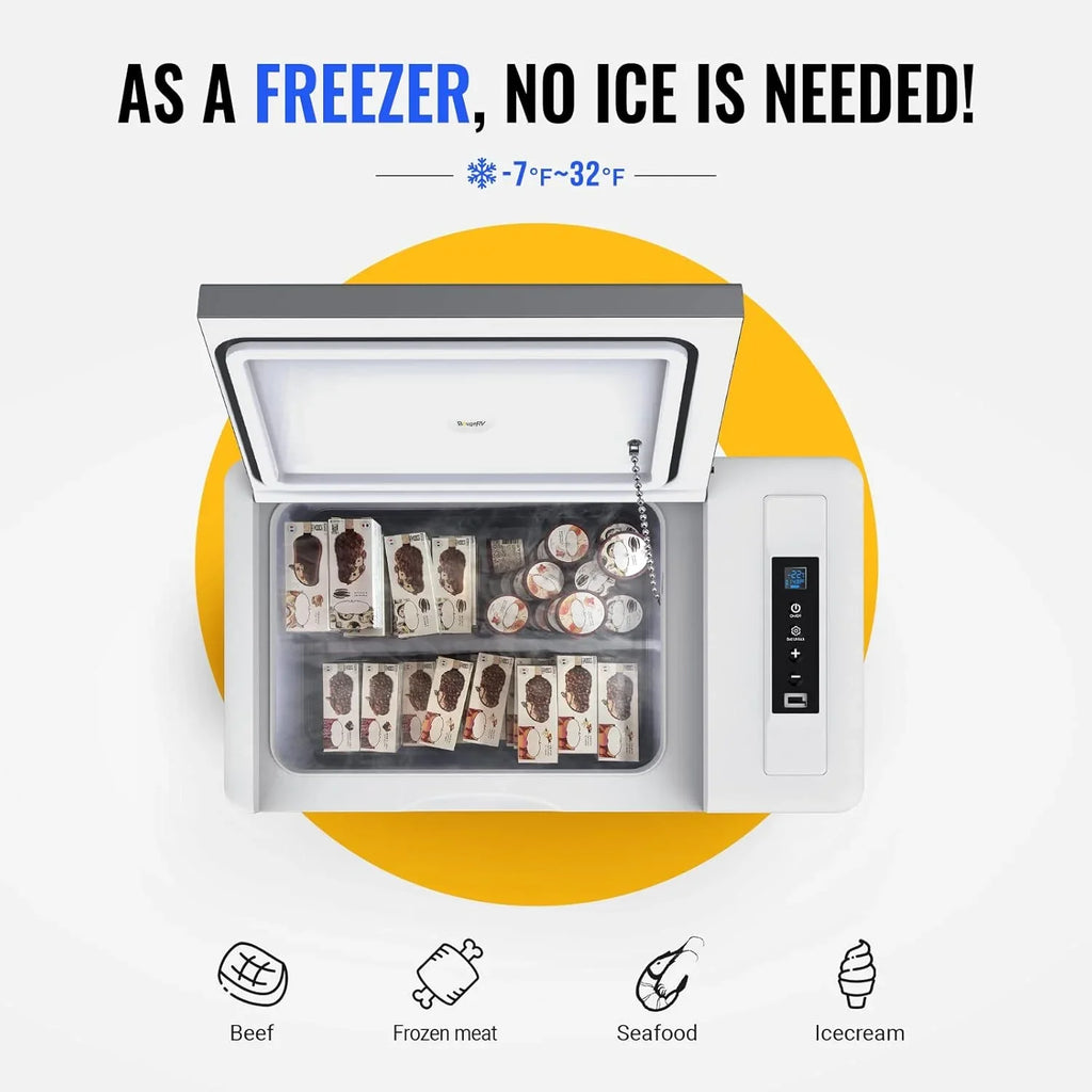 BougeRV 12 Volt Refrigerator 12V Car Fridge 23 Quart Portable Freezer Compressor Cooler 12/24V DC 110~240 Volt AC for Truck Van RV Camper SUV Travel Camping Road Trips Tailgating -7��~50��