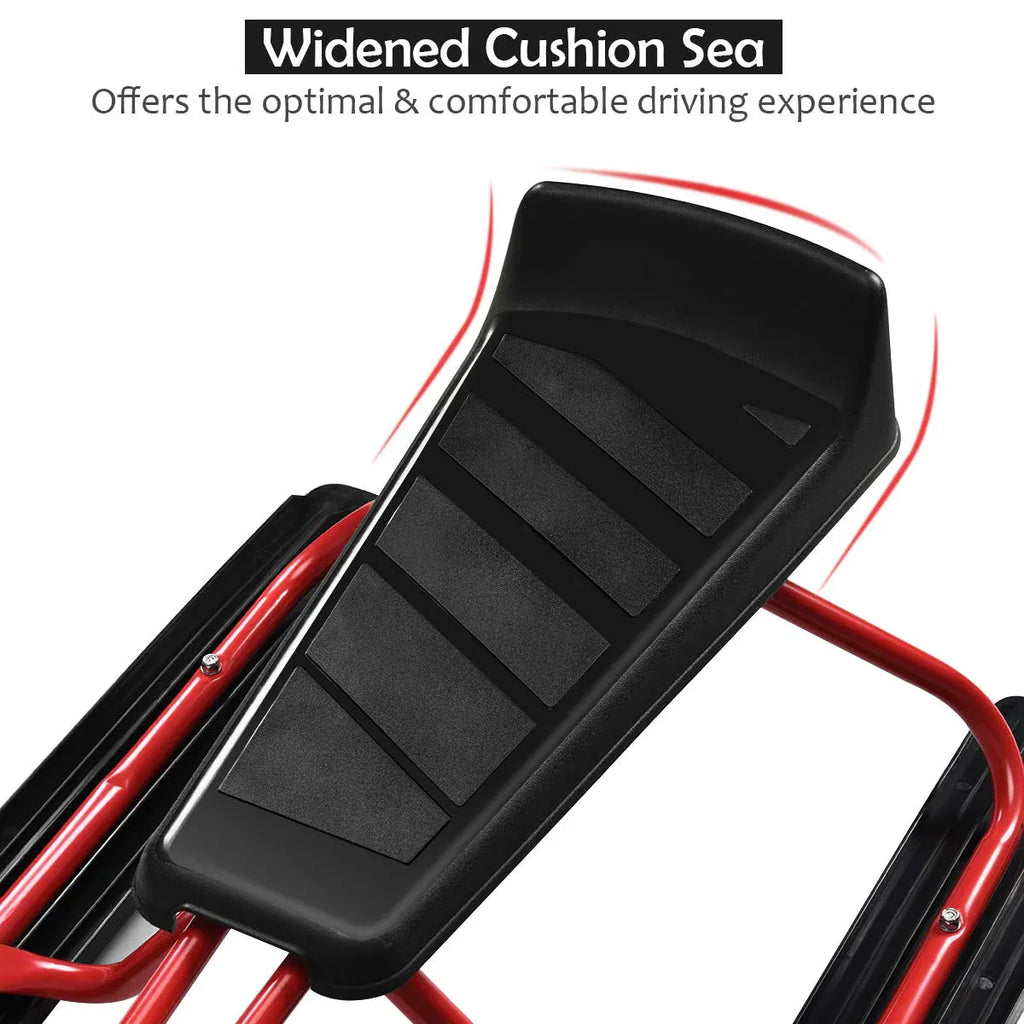 Snow Racer Sled, Ski Sled Slider Board with Twin Brakes