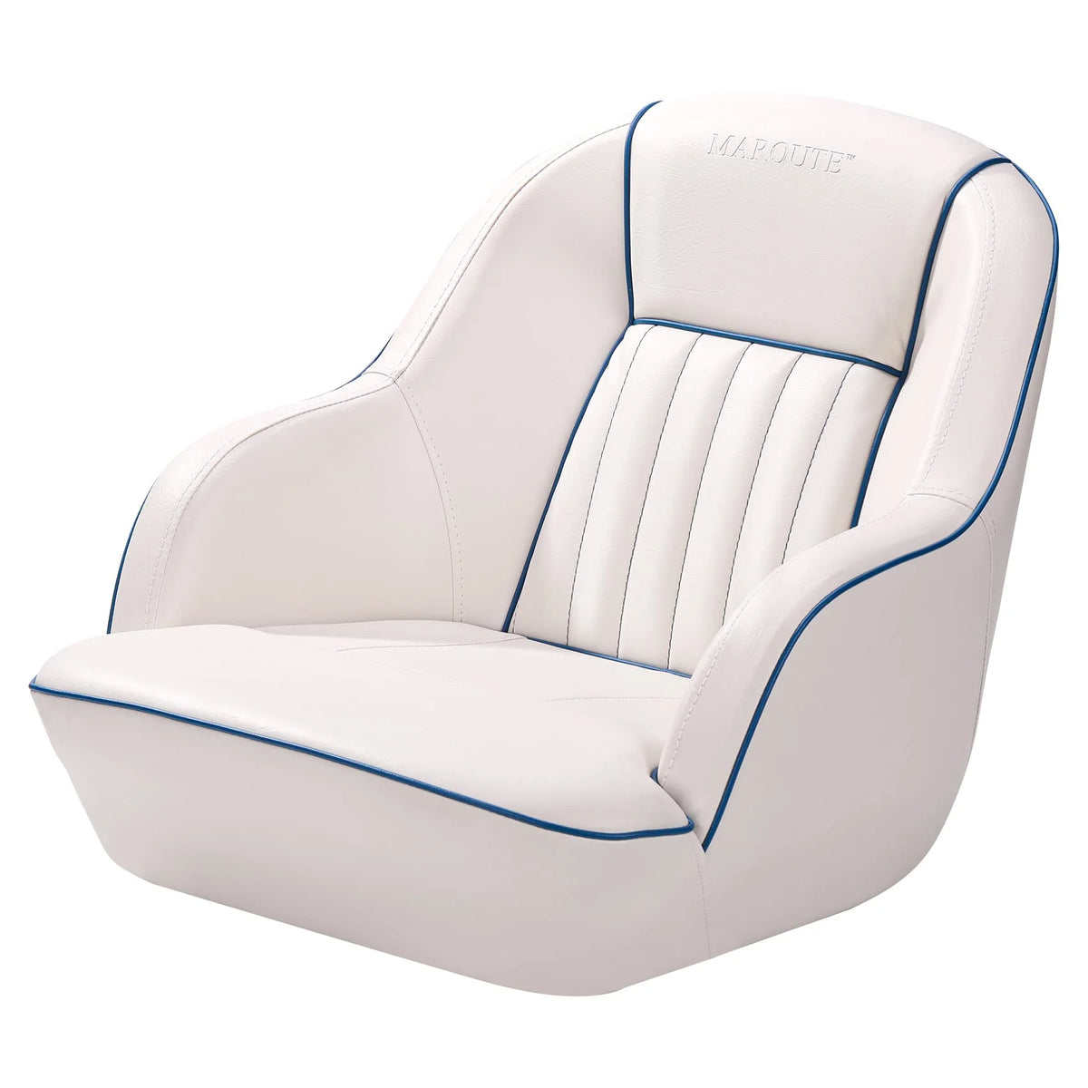 Pontoon Boat Seat, Captains Bucket Boat Seat, Back Folding Boat, Boat Cabin Seating �� White & Blue