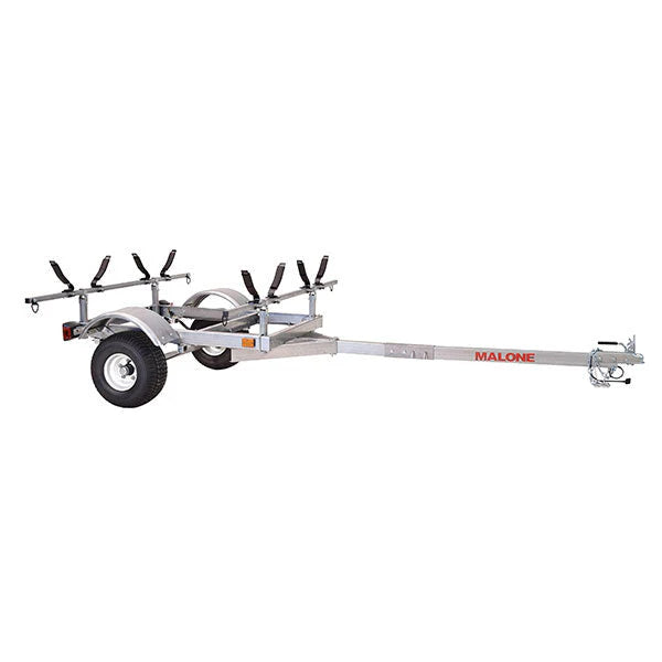 Malone LowMax 2 Kayak Trailer Package, 600 lb Capacity, Galvanized Steel, LED Lights, 70 MPH Rated Tires