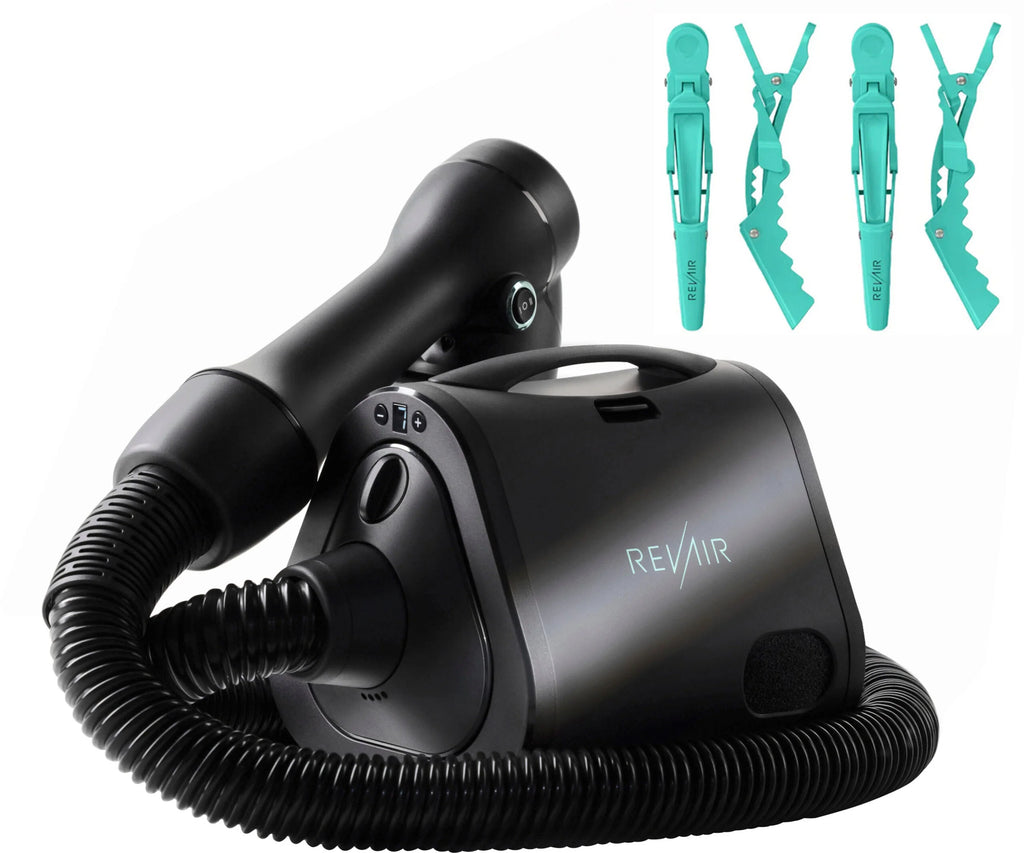 Reverse-Air Hair Dryer with Hair Clips �� Black