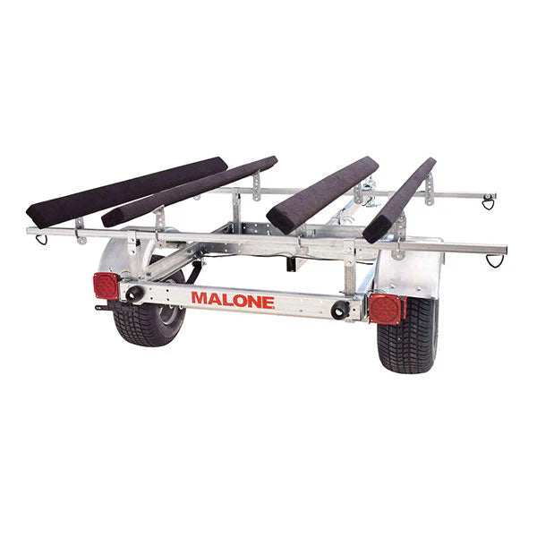 Malone LowMax 2 Kayak Trailer Package, 600 lb Capacity, Galvanized Steel, LED Lights, 70 MPH Rated Tires