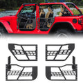 Off Road Safari Tubular Doors Compatible with 2018-2023 Wrangler JL 4 Door 锟斤拷 Set of 4 Fat Tube Half Doors for Adventure