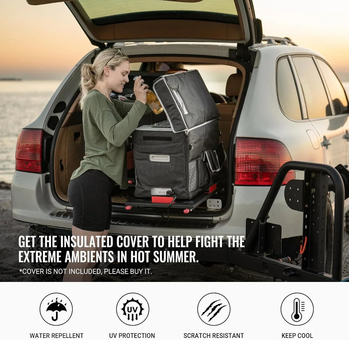 BougeRV 12 Volt Refrigerator 12V Car Fridge 23 Quart Portable Freezer Compressor Cooler 12/24V DC 110~240 Volt AC for Truck Van RV Camper SUV Travel Camping Road Trips Tailgating -7��~50��