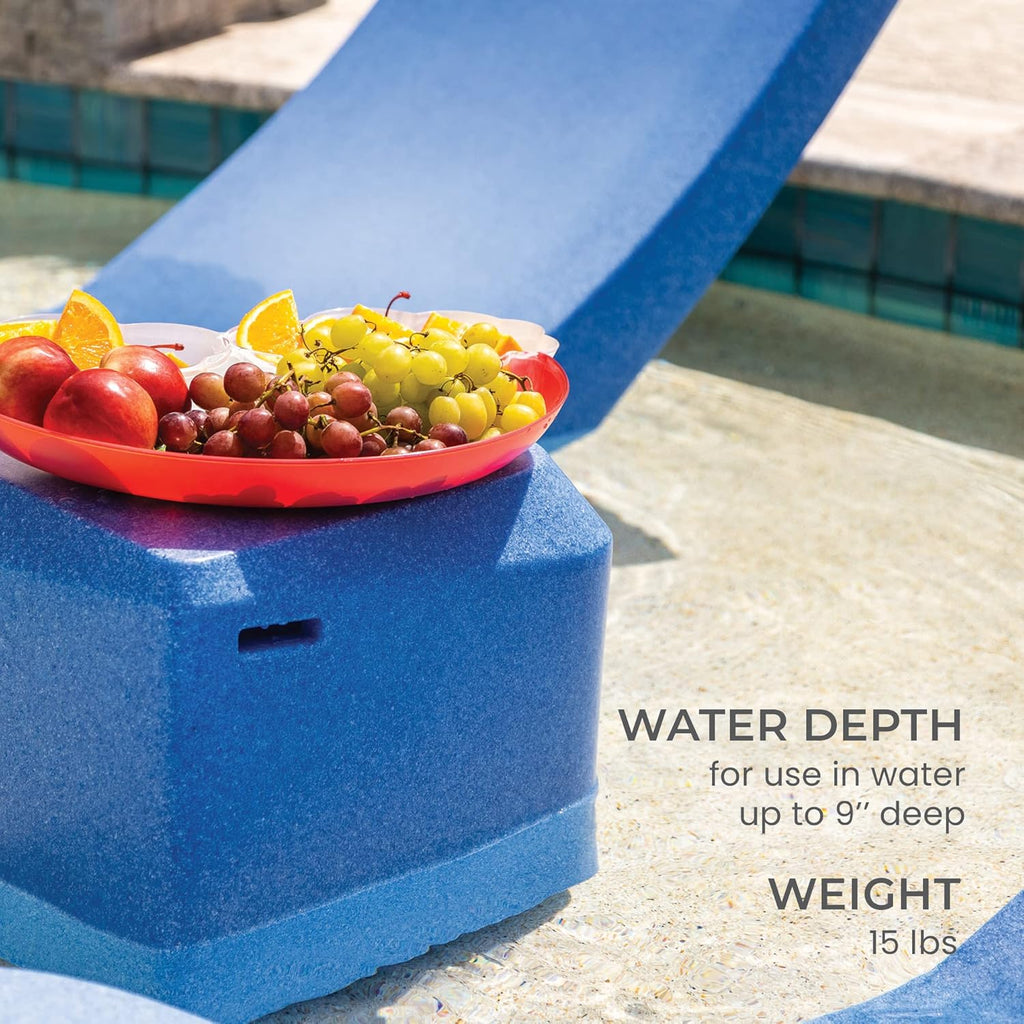 Classic White - in-Pool Chaise Lounger �� Designed for Water Depths Up to 9�� �� Aqua Outdoors �� Set of 2 �� Compatible with All Pool Types - Poolside & Sun Deck Tanning