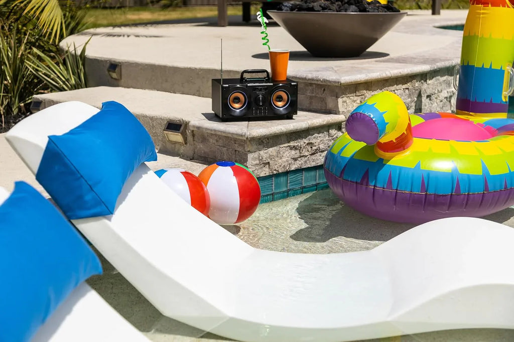 Classic White - in-Pool Chaise Lounger �� Designed for Water Depths Up to 9�� �� Aqua Outdoors �� Set of 2 �� Compatible with All Pool Types - Poolside & Sun Deck Tanning