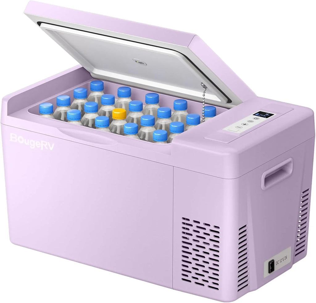 BougeRV 12 Volt Refrigerator 12V Car Fridge 23 Quart Portable Freezer Compressor Cooler 12/24V DC 110~240 Volt AC for Truck Van RV Camper SUV Travel Camping Road Trips Tailgating -7��~50��