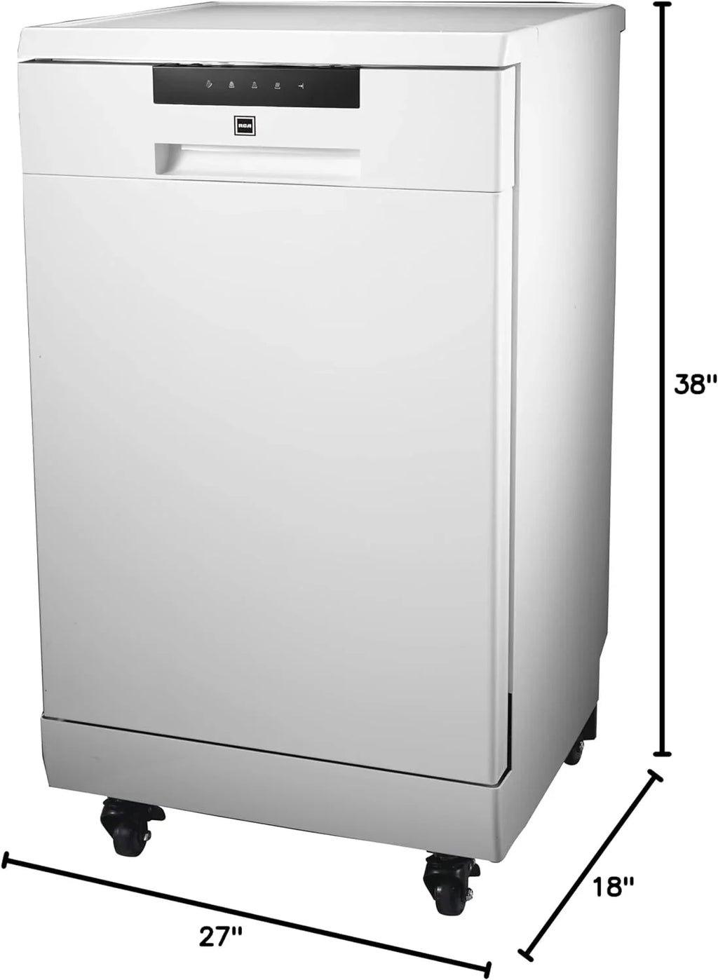 Portable Dishwasher, 18in Wide, 8 Place Settings Capacity, White