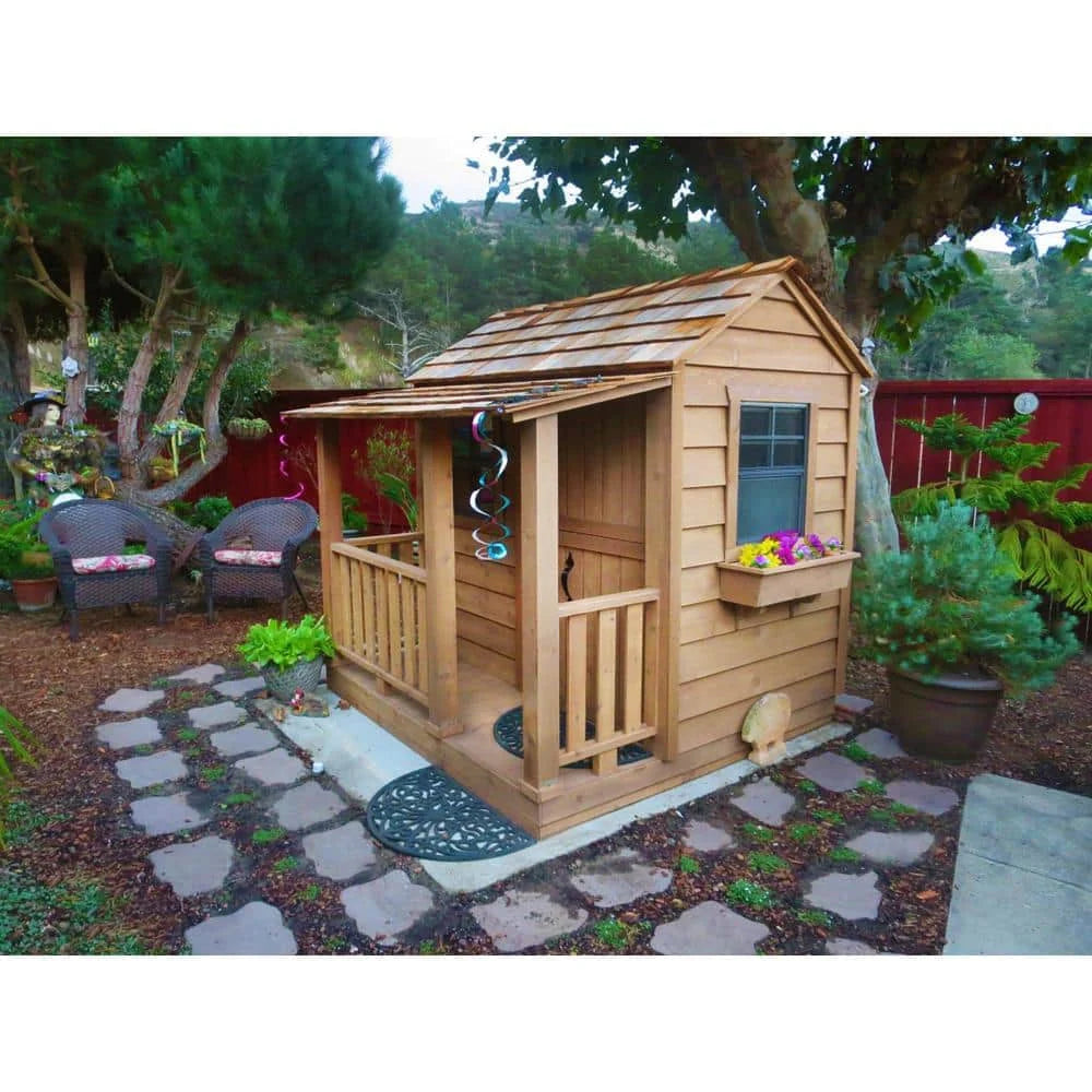 Outdoor Living Today Little Squirt 6 ft. Cedar Playhouse with Windows and Dutch Door
