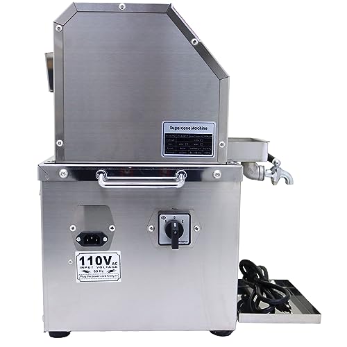 LGXEnzhuo 110V Electric Sugar Cane Press Juicer Machine, 800W Stainless Steel Desktop Sugarcane Juicing Crusher Extractor, with 3 Rollers for Home and Commercial: Home & Kitchen