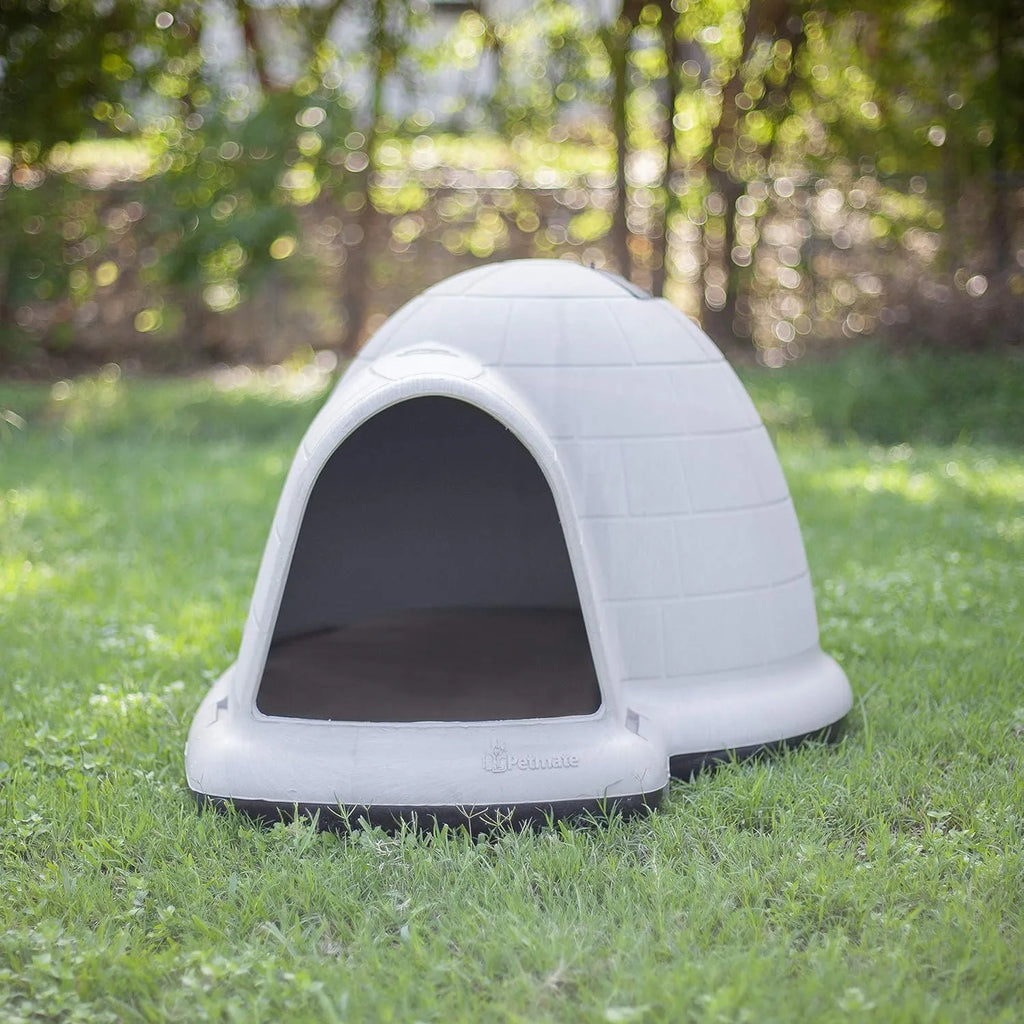 Petmate Indigo Dog House (Igloo Dog House, Made in USA with 90% Recycled Materials, All-Weather Protection Pet Shelter) for XL Dogs -90 to 125 pounds, Made in USA