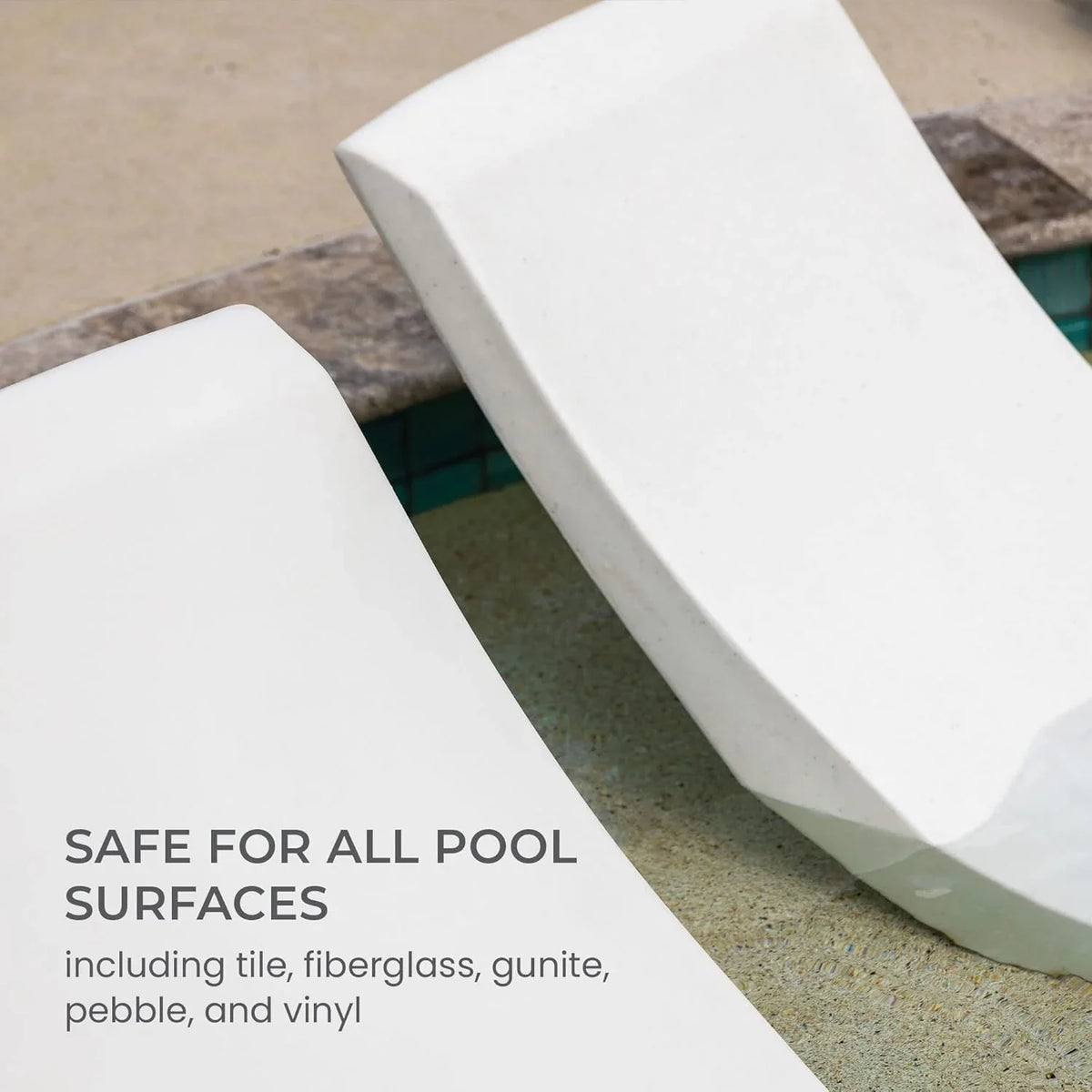 Classic White - in-Pool Chaise Lounger �� Designed for Water Depths Up to 9�� �� Aqua Outdoors �� Set of 2 �� Compatible with All Pool Types - Poolside & Sun Deck Tanning