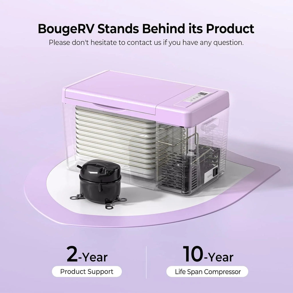 BougeRV 12 Volt Refrigerator 12V Car Fridge 23 Quart Portable Freezer Compressor Cooler 12/24V DC 110~240 Volt AC for Truck Van RV Camper SUV Travel Camping Road Trips Tailgating -7��~50��