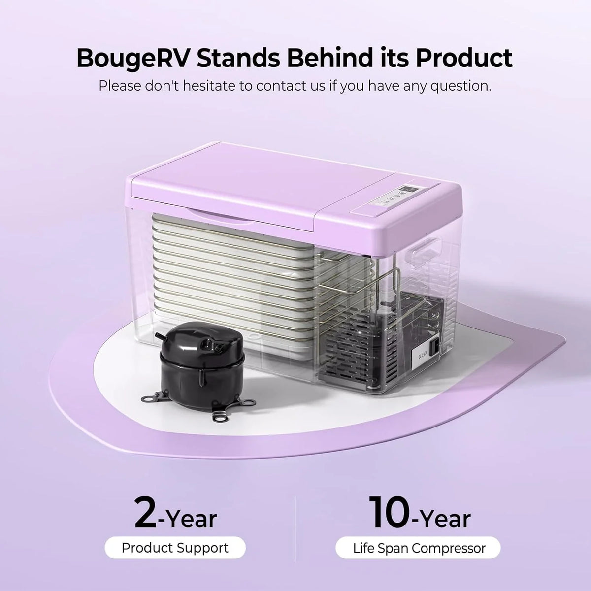 BougeRV 12 Volt Refrigerator 12V Car Fridge 23 Quart Portable Freezer Compressor Cooler 12/24V DC 110~240 Volt AC for Truck Van RV Camper SUV Travel Camping Road Trips Tailgating -7��~50��