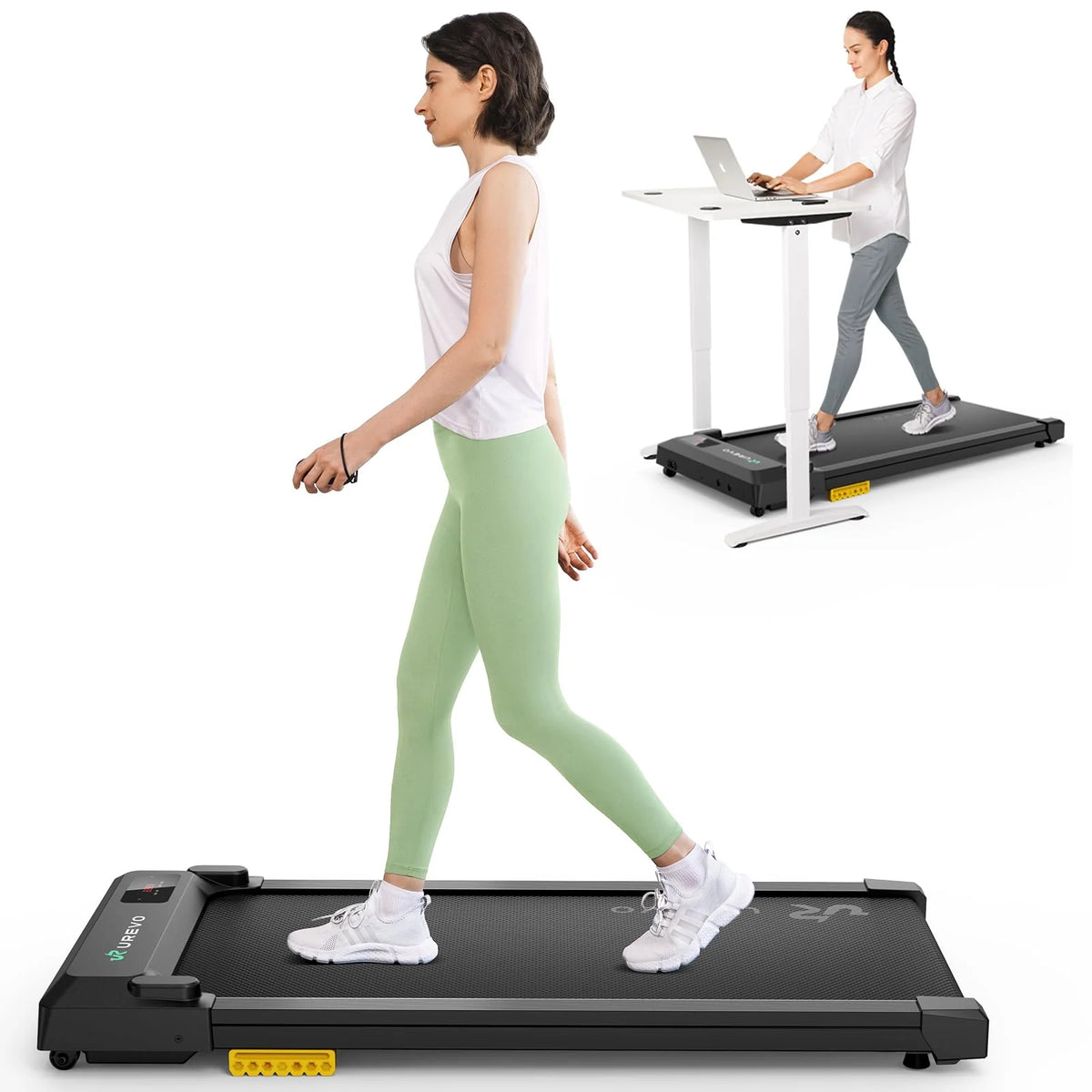 UREVO Smart Walking Pad, Compact Under Desk Treadmill