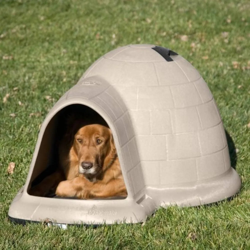 Petmate Indigo Dog House (Igloo Dog House, Made in USA with 90% Recycled Materials, All-Weather Protection Pet Shelter) for XL Dogs -90 to 125 pounds, Made in USA