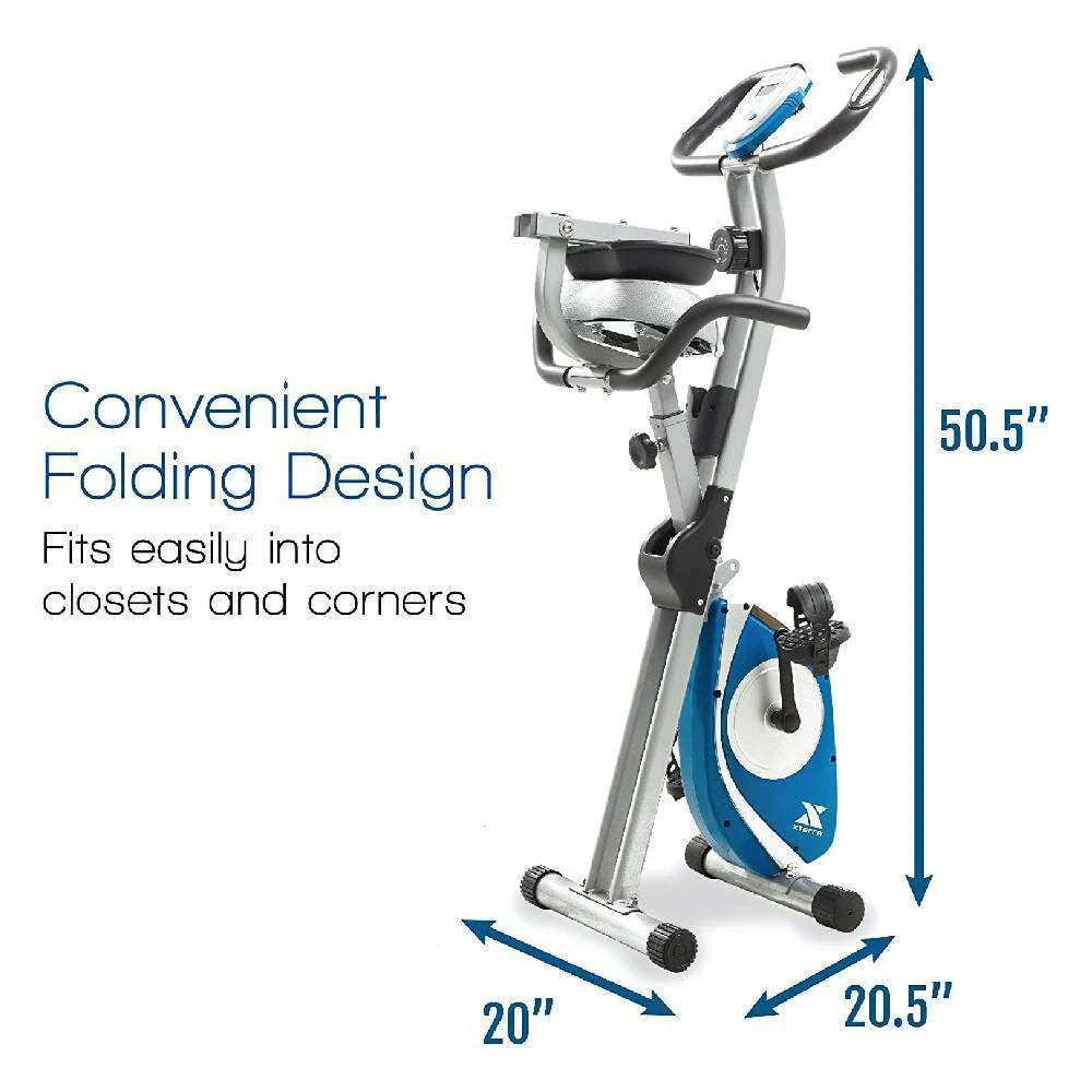 XTerra Fitness FB350 Folding Exercise Bike, Silver