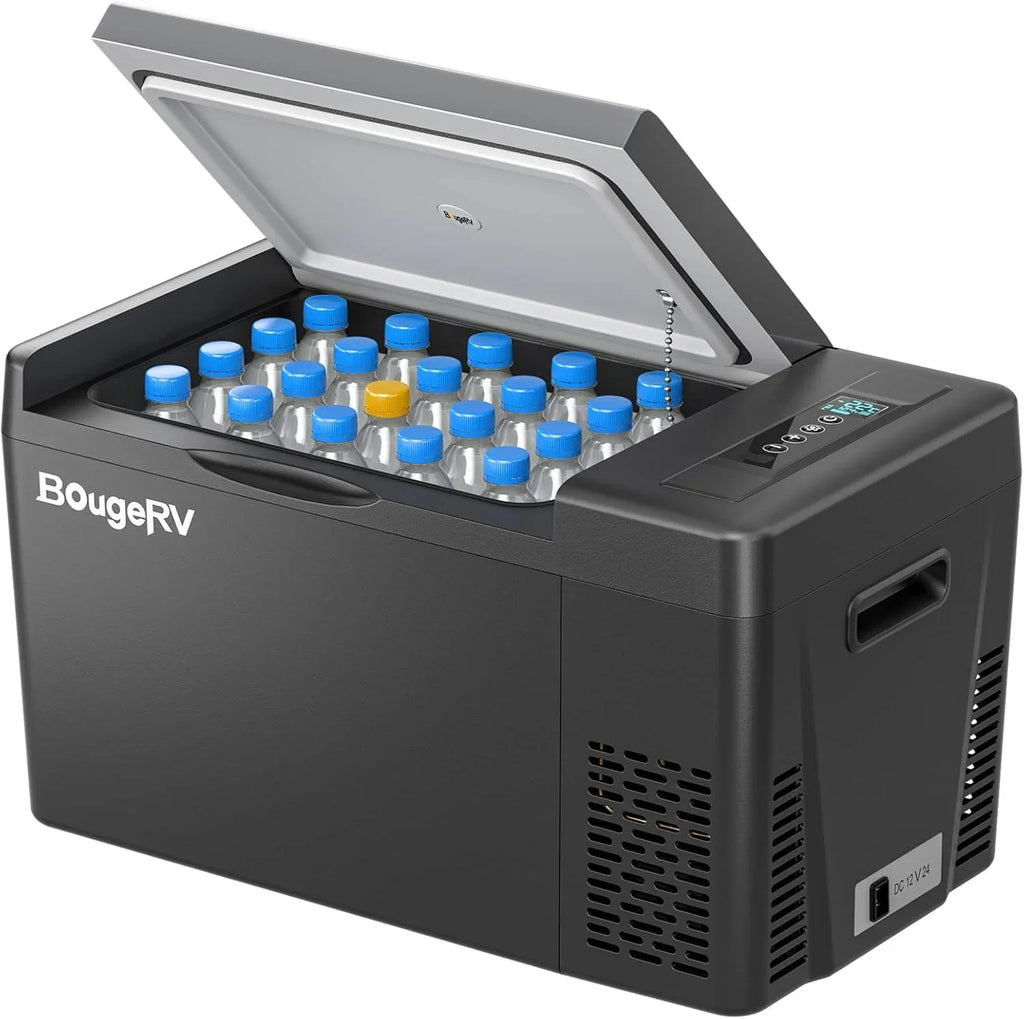 BougeRV 12 Volt Refrigerator 12V Car Fridge 23 Quart Portable Freezer Compressor Cooler 12/24V DC 110~240 Volt AC for Truck Van RV Camper SUV Travel Camping Road Trips Tailgating -7��~50��