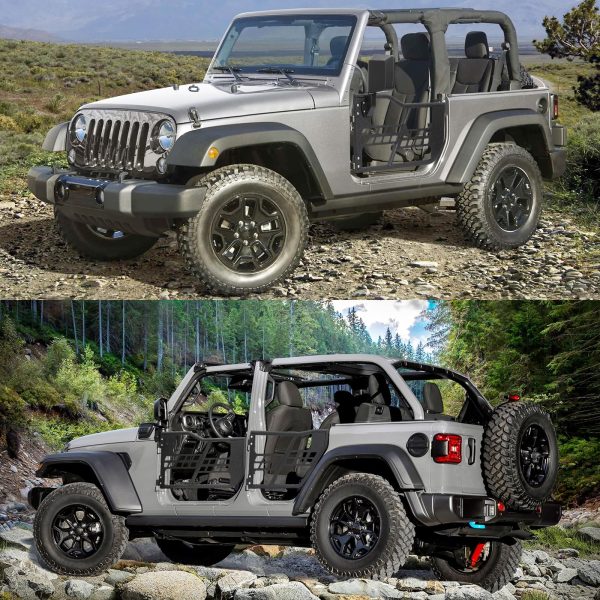 Off Road Safari Tubular Doors Compatible with 2018-2023 Wrangler JL 4 Door 锟斤拷 Set of 4 Fat Tube Half Doors for Adventure