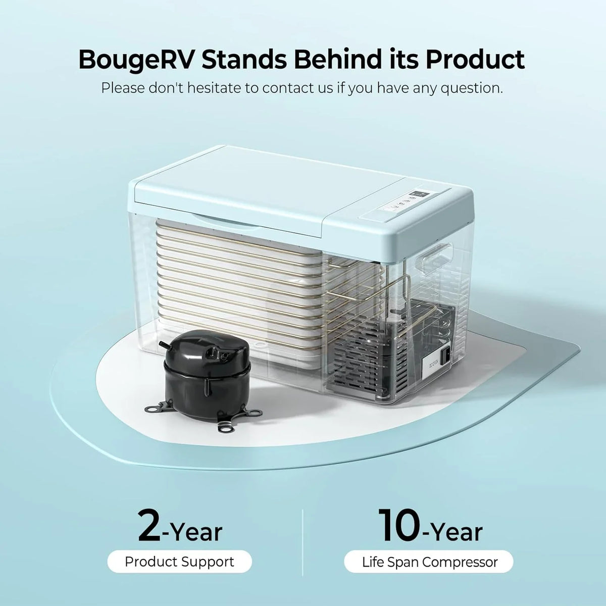 BougeRV 12 Volt Refrigerator 12V Car Fridge 23 Quart Portable Freezer Compressor Cooler 12/24V DC 110~240 Volt AC for Truck Van RV Camper SUV Travel Camping Road Trips Tailgating -7��~50��