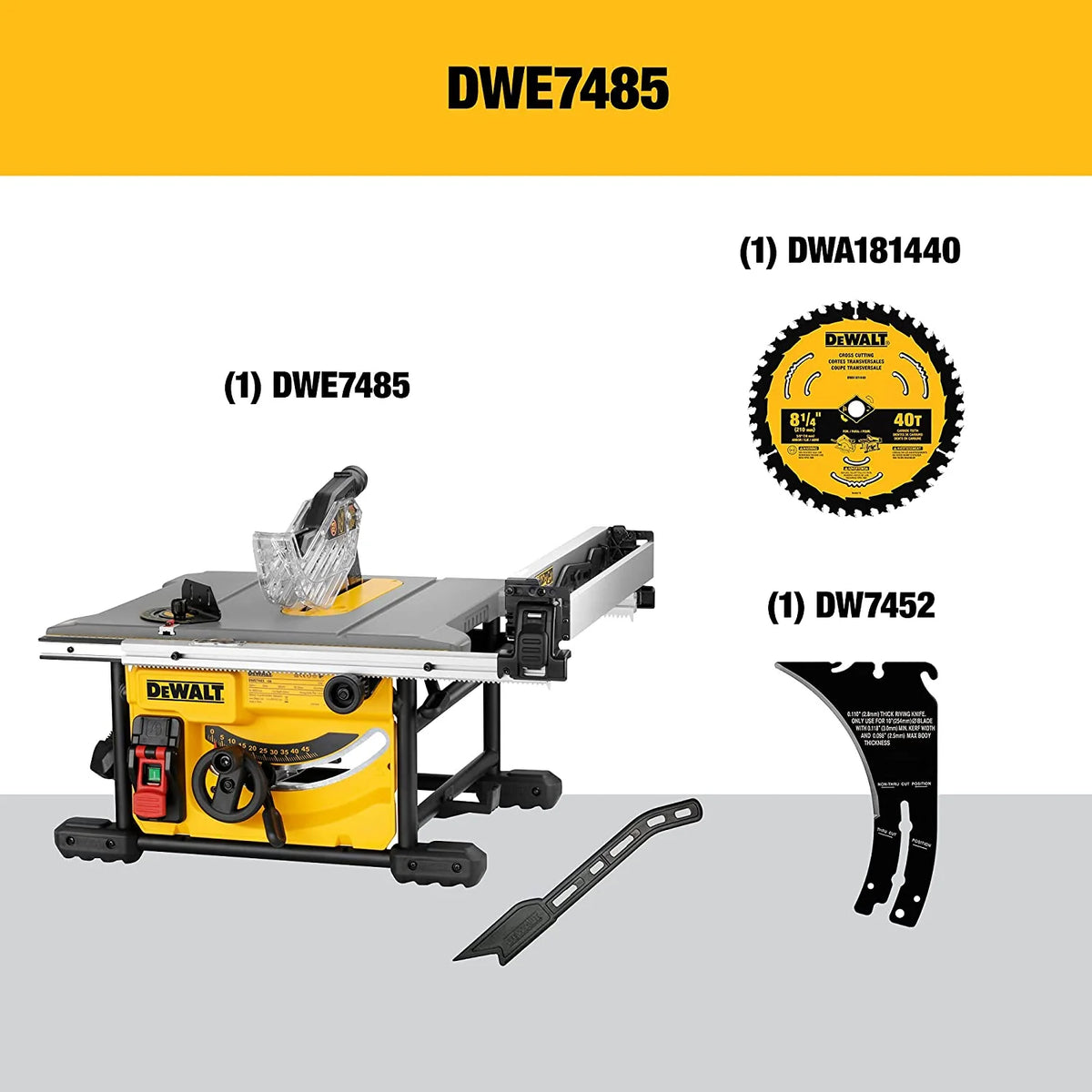 Table Saw for Jobsite, Compact, 8-1/4-Inch (DWE7485)