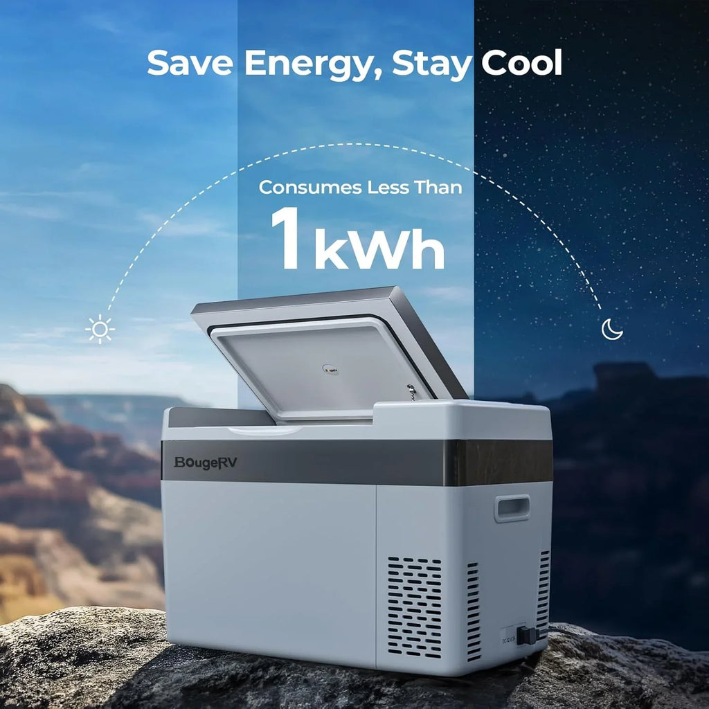 BougeRV 12 Volt Refrigerator 12V Car Fridge 23 Quart Portable Freezer Compressor Cooler 12/24V DC 110~240 Volt AC for Truck Van RV Camper SUV Travel Camping Road Trips Tailgating -7��~50��