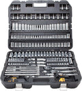 Mechanics Tool Set, SAE and Metric, 1/2, 1/4, 3/8 Drive Sizes, 192-Piece.