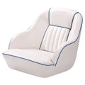 Pontoon Boat Seat, Captains Bucket Boat Seat, Back Folding Boat, Boat Cabin Seating �� White & Blue