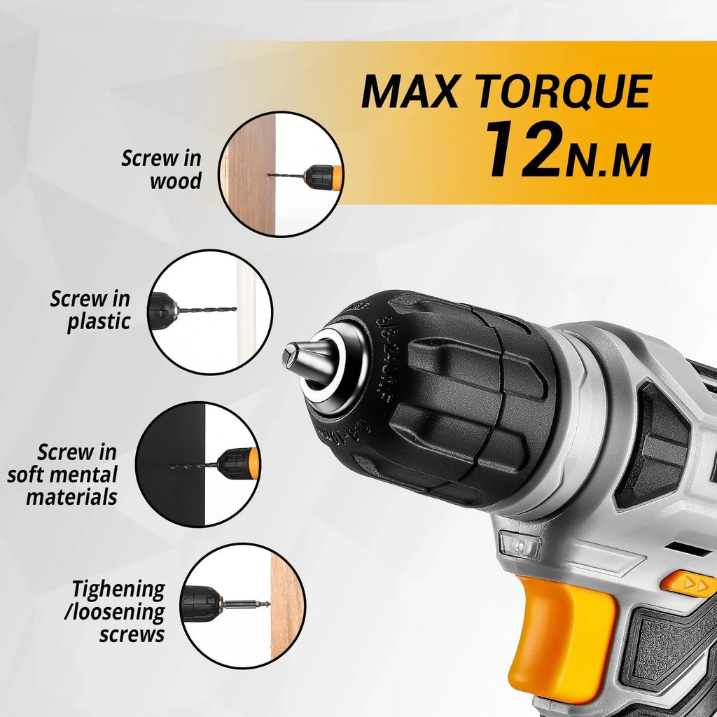 DEKOPRO Tool Set锛�Tool Kit with 8V Cordless Drill,Tool Box with Drill,Hand Drill Set for Men & Women,Home Tool Kits for House Repair,Handyman,DIY 126 Piece