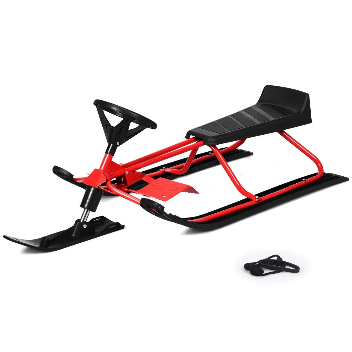 Snow Racer Sled, Ski Sled Slider Board with Twin Brakes