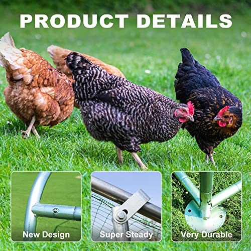 Chicken Coop Large Metal Chicken House/Pen for 6/10 Chickens Poultry Cage