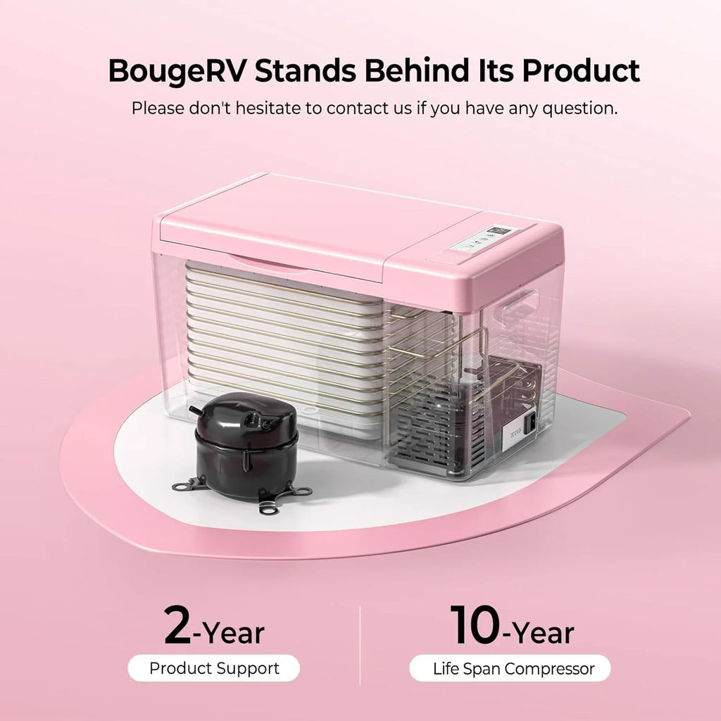 BougeRV 12 Volt Refrigerator 12V Car Fridge 23 Quart Portable Freezer Compressor Cooler 12/24V DC 110~240 Volt AC for Truck Van RV Camper SUV Travel Camping Road Trips Tailgating -7��~50��