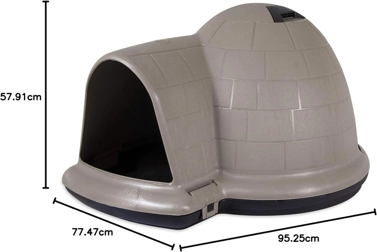Petmate Indigo Dog House (Igloo Dog House, Made in USA with 90% Recycled Materials, All-Weather Protection Pet Shelter) for XL Dogs -90 to 125 pounds, Made in USA