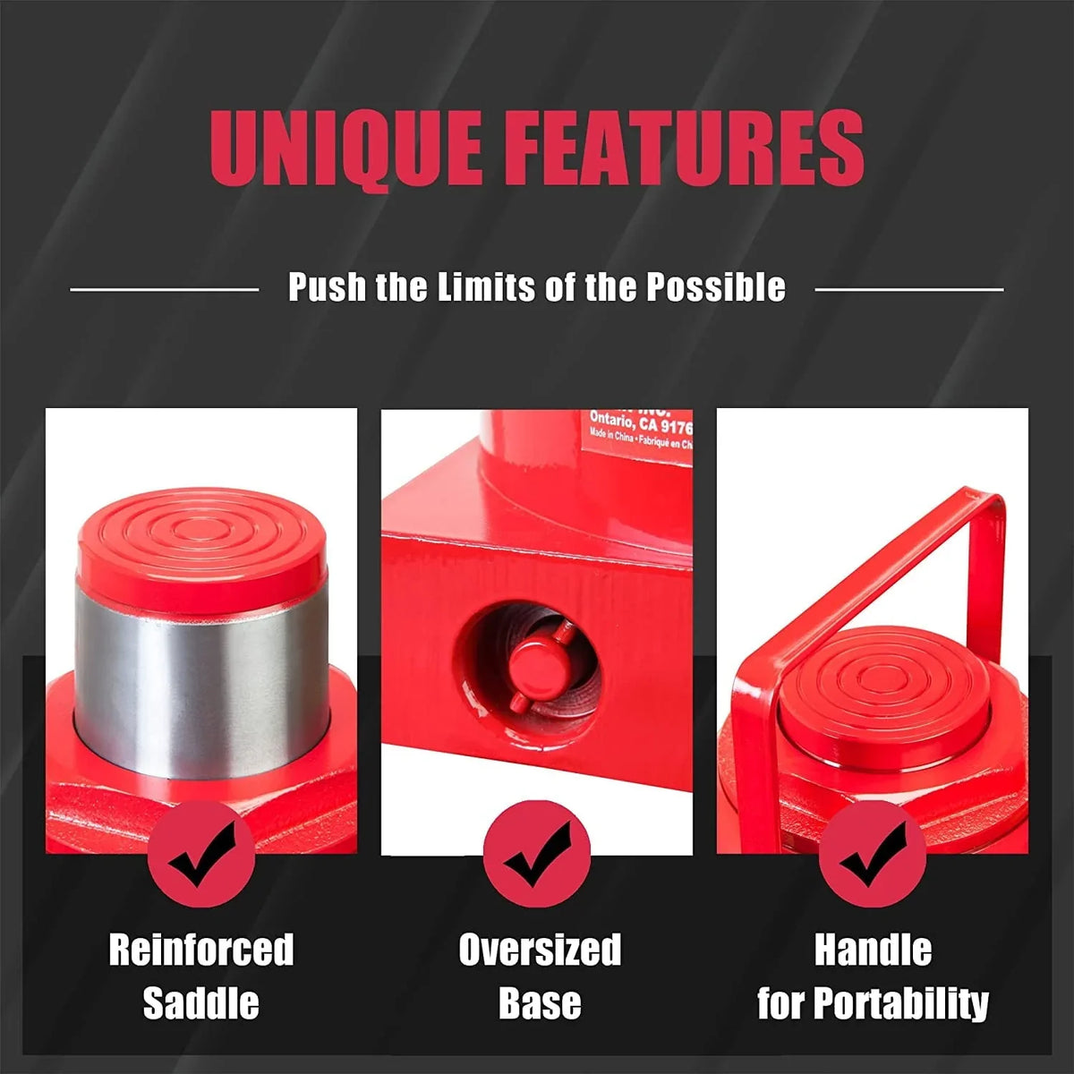 BIG RED 50 Ton Low Profile Hydraulic Bottle Jack �� Welded Construction for Automotive & Heavy Lifting