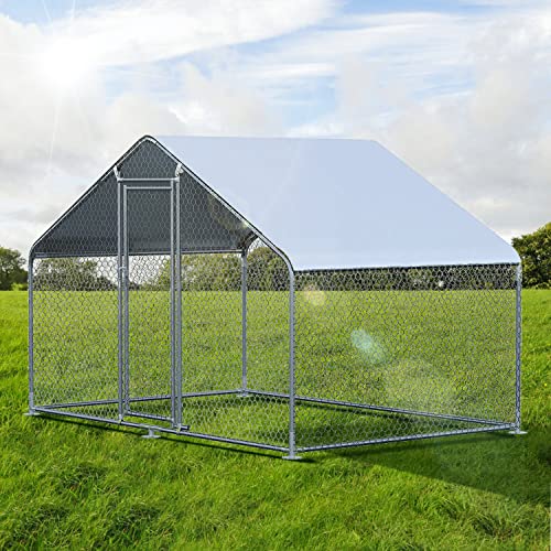 Chicken Coop Large Metal Chicken House/Pen for 6/10 Chickens Poultry Cage