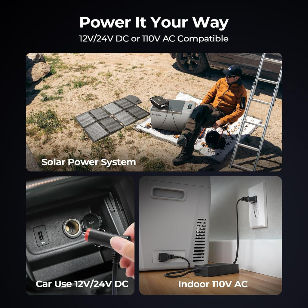 BougeRV 12 Volt Refrigerator 12V Car Fridge 23 Quart Portable Freezer Compressor Cooler 12/24V DC 110~240 Volt AC for Truck Van RV Camper SUV Travel Camping Road Trips Tailgating -7��~50��