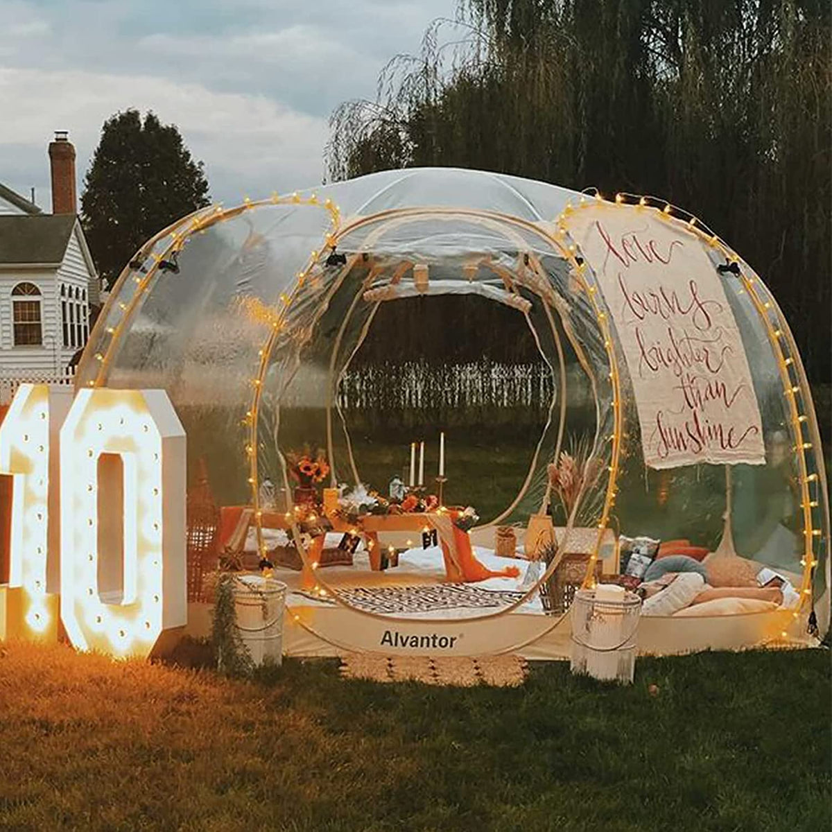 Bubble Tent Pop Up Gazebo, 8-10 Person Igloo Dome Garden Patio Canopy Shelter