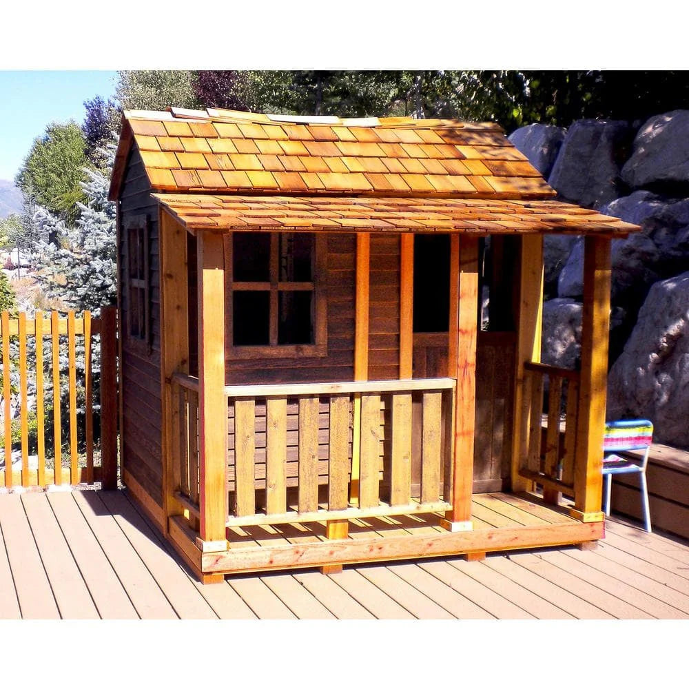 Outdoor Living Today Little Squirt 6 ft. Cedar Playhouse with Windows and Dutch Door