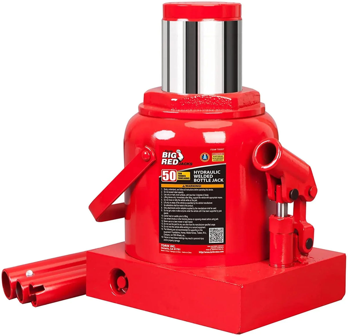 BIG RED 50 Ton Low Profile Hydraulic Bottle Jack �� Welded Construction for Automotive & Heavy Lifting