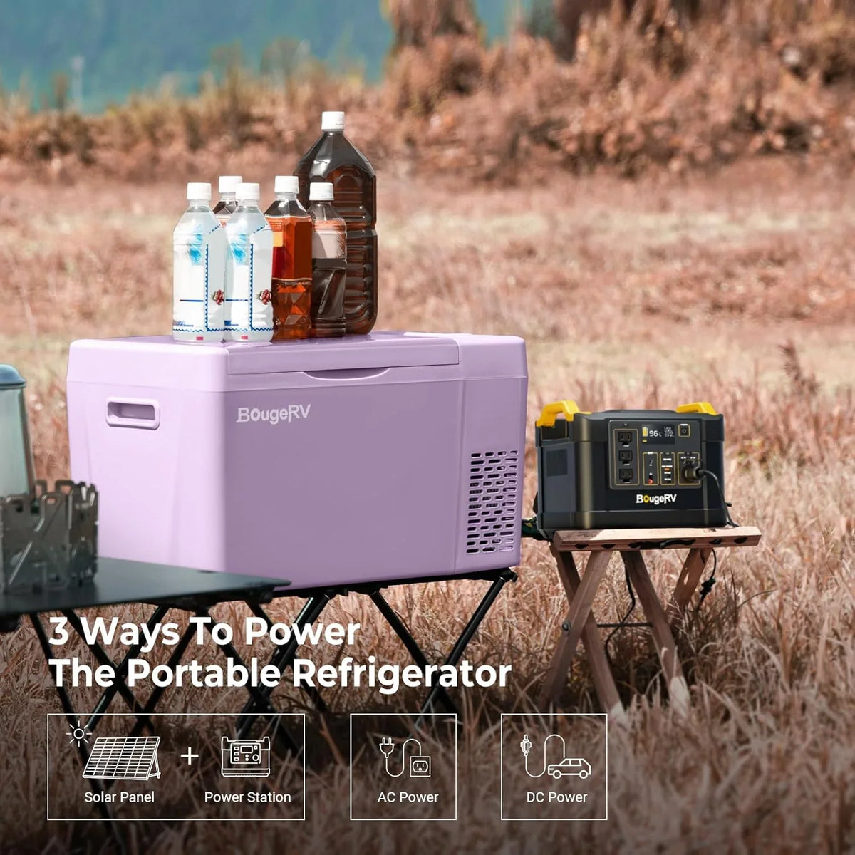 BougeRV 12 Volt Refrigerator 12V Car Fridge 23 Quart Portable Freezer Compressor Cooler 12/24V DC 110~240 Volt AC for Truck Van RV Camper SUV Travel Camping Road Trips Tailgating -7��~50��