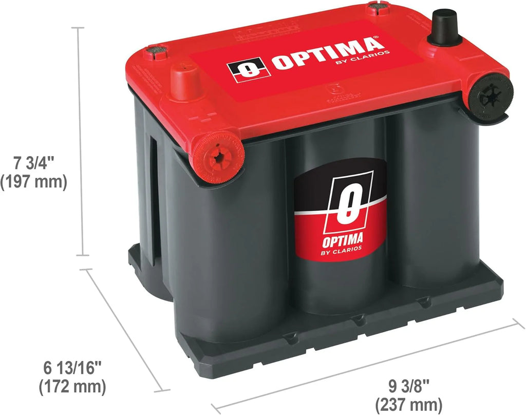 OPTIMA RedTop AGM Starting Battery, 720 CCA, Dual Terminals