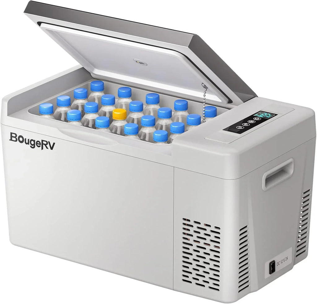 BougeRV 12 Volt Refrigerator 12V Car Fridge 23 Quart Portable Freezer Compressor Cooler 12/24V DC 110~240 Volt AC for Truck Van RV Camper SUV Travel Camping Road Trips Tailgating -7��~50��