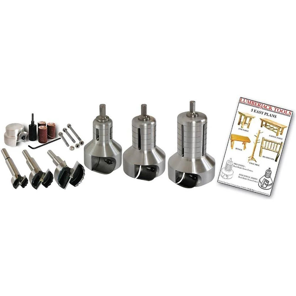 Lumberjack Tools PSK3 3-Size Pro Series Master Kit (1�测��, 1-1/2�测��, 2�测�� Tenon Cutters and Forstner Bits)