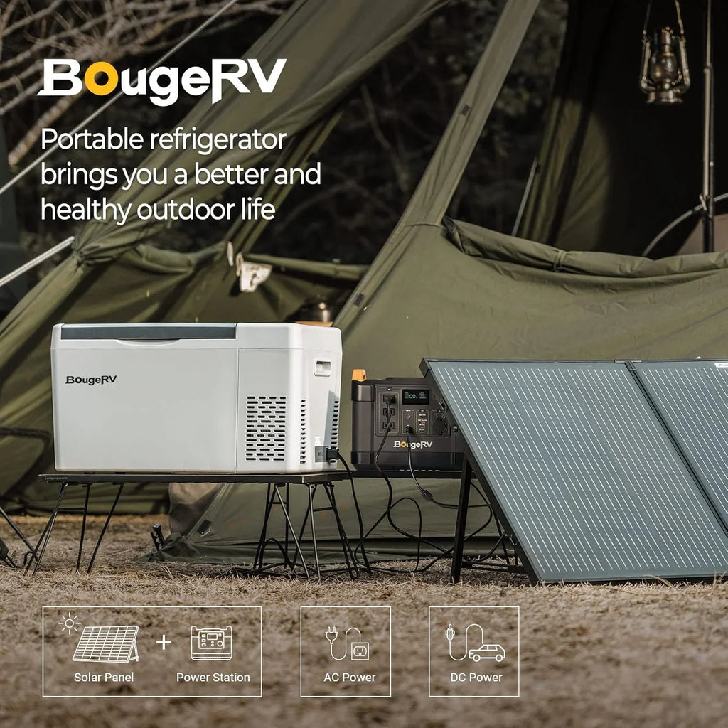 BougeRV 12 Volt Refrigerator 12V Car Fridge 23 Quart Portable Freezer Compressor Cooler 12/24V DC 110~240 Volt AC for Truck Van RV Camper SUV Travel Camping Road Trips Tailgating -7��~50��