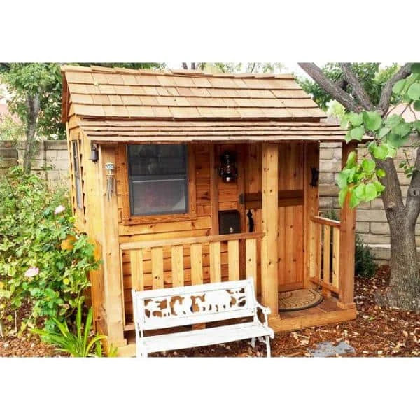 Outdoor Living Today Little Squirt 6 ft. Cedar Playhouse with Windows and Dutch Door