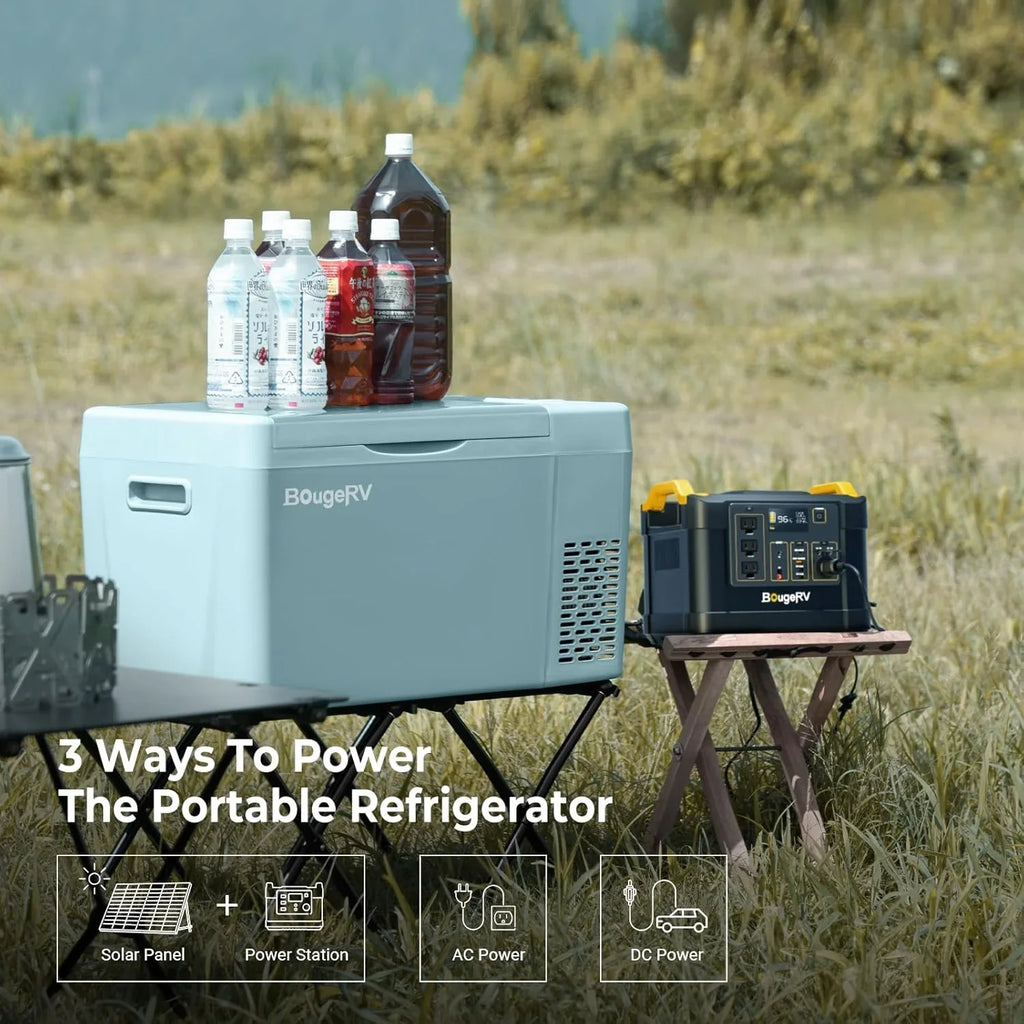 BougeRV 12 Volt Refrigerator 12V Car Fridge 23 Quart Portable Freezer Compressor Cooler 12/24V DC 110~240 Volt AC for Truck Van RV Camper SUV Travel Camping Road Trips Tailgating -7��~50��