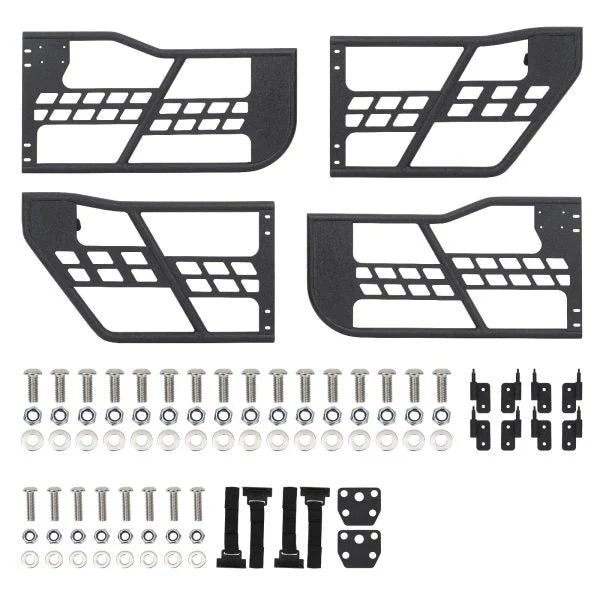 Off Road Safari Tubular Doors Compatible with 2018-2023 Wrangler JL 4 Door 锟斤拷 Set of 4 Fat Tube Half Doors for Adventure