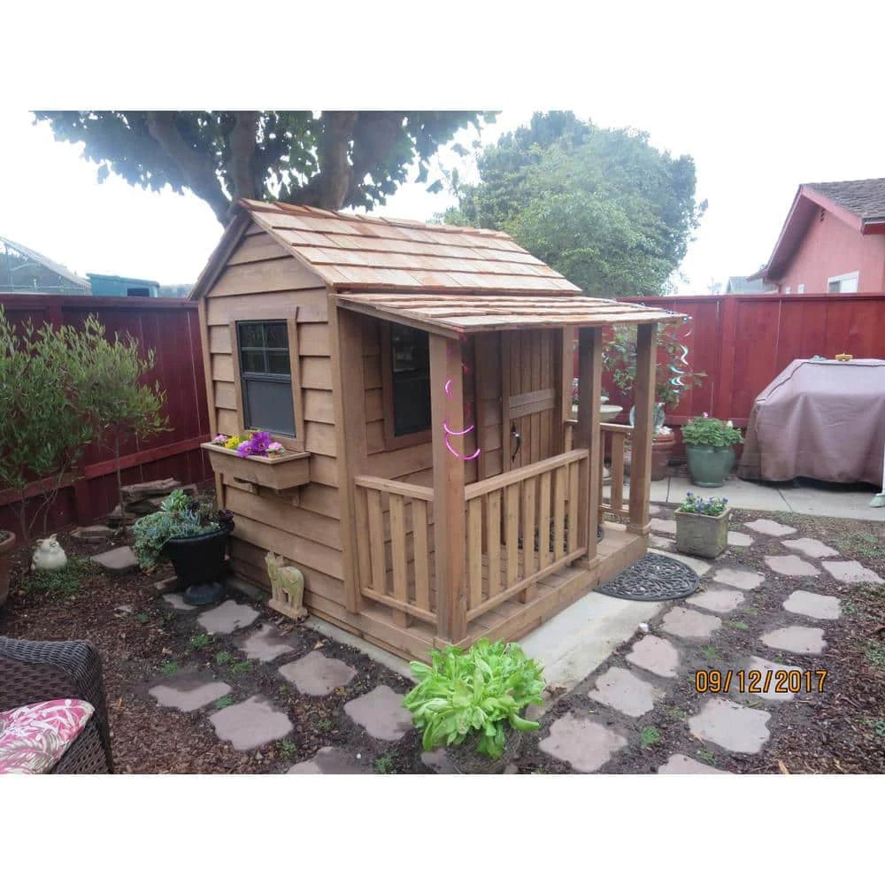 Outdoor Living Today Little Squirt 6 ft. Cedar Playhouse with Windows and Dutch Door