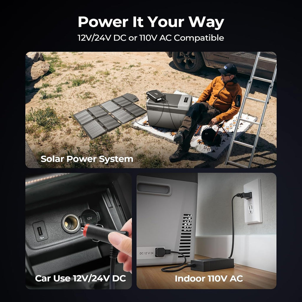 BougeRV 12 Volt Refrigerator 12V Car Fridge 23 Quart Portable Freezer Compressor Cooler 12/24V DC 110~240 Volt AC for Truck Van RV Camper SUV Travel Camping Road Trips Tailgating -7��~50��